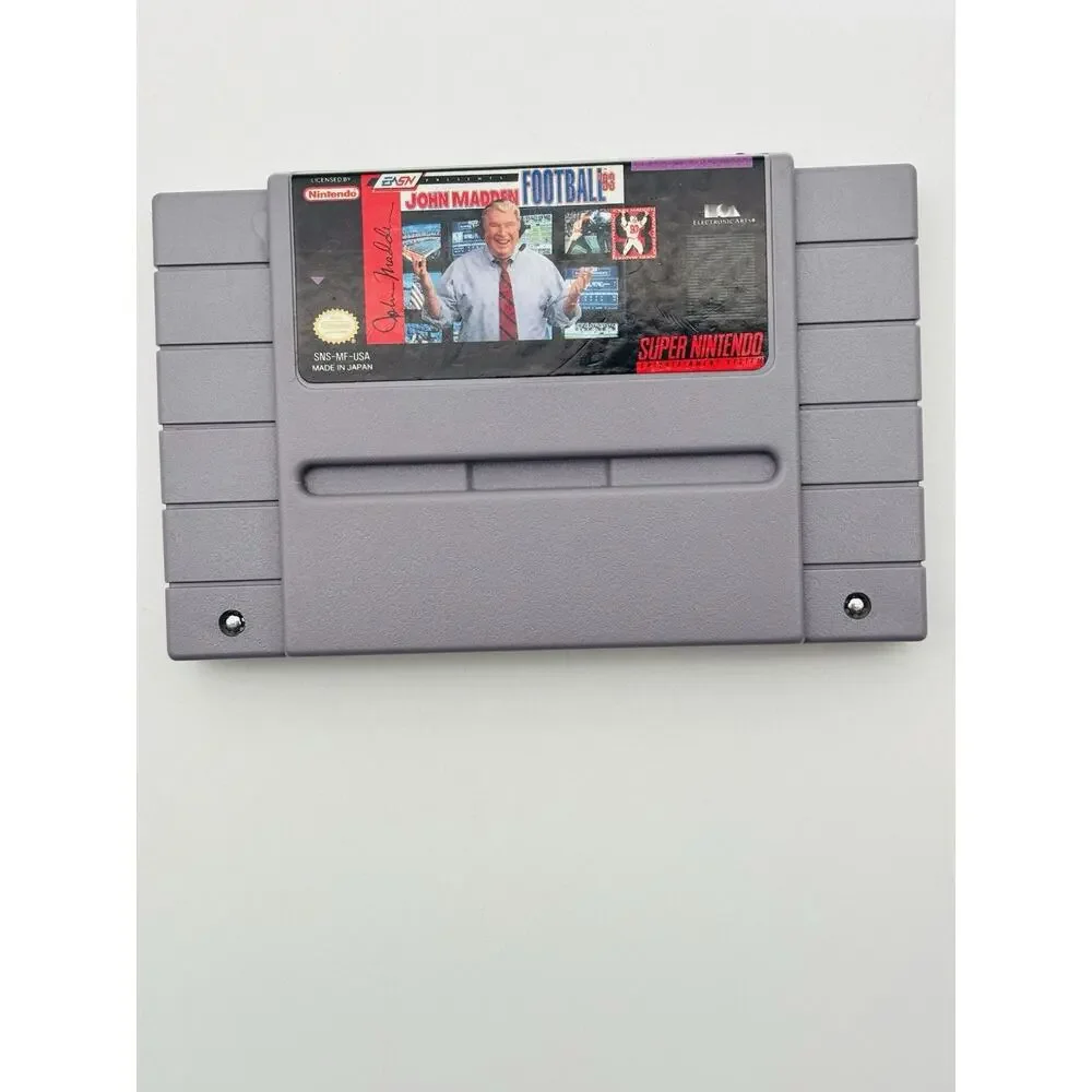 John Madden Football 93 SNES (Super Nintendo USA, 1992) Cart Only Tested Works